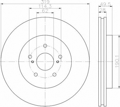 HELLA PAGID 8dd355114981 -  Тормозной диск